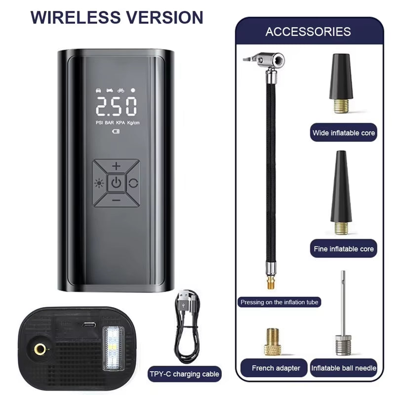 LEIBOO Portable Air Compressor for Car Tires Fast Air Pump Tire Inflator Accurate Pressure Air Pump for Motorcycle Bicycle Ball